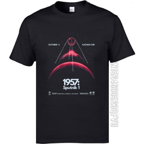 Soviet Sputnik Artificial Satellite Space T Shirts Father Tee Shirts 2019 Newest 100% Cotton Fabric Men Top T-shirts Customized