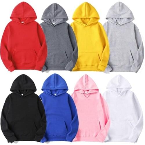 Mens Hoodies 2021 Autumn Winter Casual Solid Color Pullover Sweatshirts Male Fashion Basic Hoodie Tops Hip Hop Streetwear