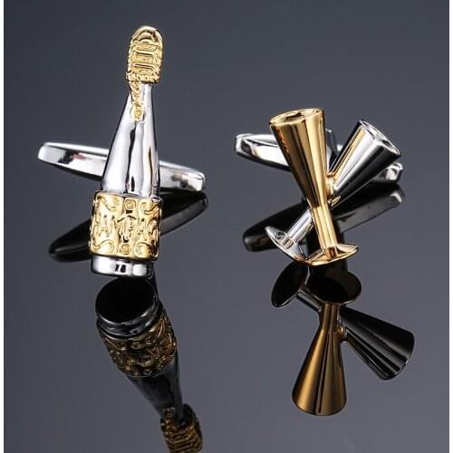 DY The new high quality brass material luxury design gold and silvery bottle Cufflinks Mens French shirt Cufflinks