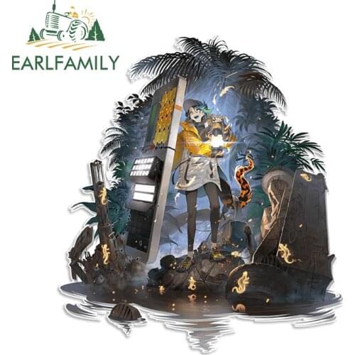 EARLFAMILY 13cm x 11.6cm for Arknights Asbestos Car Sticker Motorcycle Decal Graffiti Windshield Trunk Caravan Occlusion Scratch