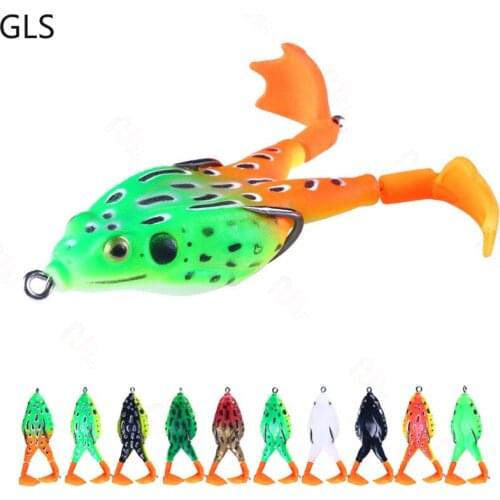 2021 New 9cm/13.7g Floating Water Exquisite 3D Eyes Imitation Frog Fishing Lure Rotating Legs Fishing Accessories