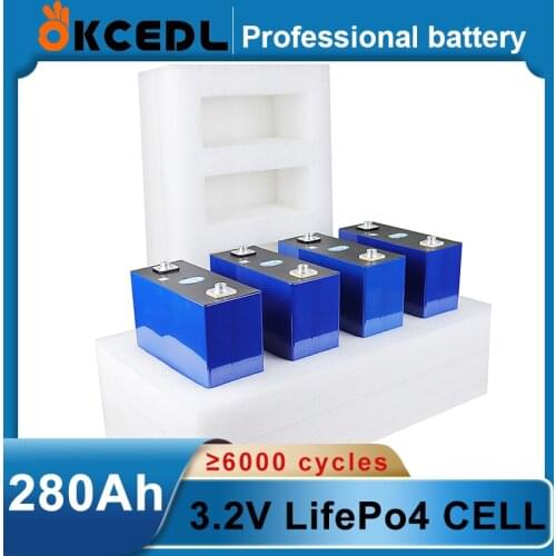 New 3.2V 280Ah lifepo4 battery 12V 24V 280AH Rechargeable battery pack for Electric car RV Solar Energy storage system no tax