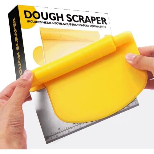 Stainless Steel Noodle Knife Creative Yellow with Scale Scraper Panel Non Slip Can Be Hung Restaurant Home Baking Tools