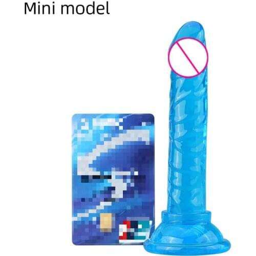 Realistic Dildos Jelly Dong Sex Toys for Women Flexible Cock with Curved Shaft Crystal Dildo Vaginal G-spot Massage for Beginner