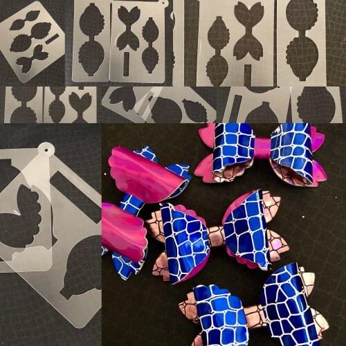 Hair Bow die cut templates bow00027 for hand cutting size: 6"/5"/4.5"/4"/3.5"/3"/2.5"