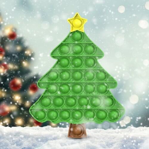 Christmas Tree Silicone Push Bubble Sensory Fidget Toys Reliever Stress For Adult Children Autism Antistress Toy Christmas Gift