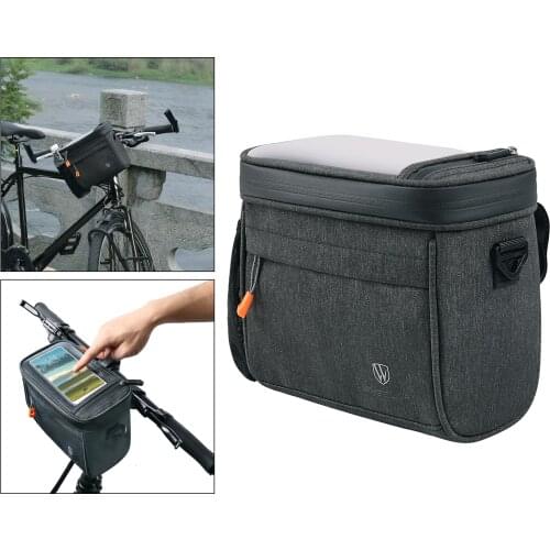 Bike Handlebar Bag Bicycle Storage Basket Waterproof 4.2L Capacity Front Tube Cycling Bag MTB Frame Pannier Carrier for Cycle
