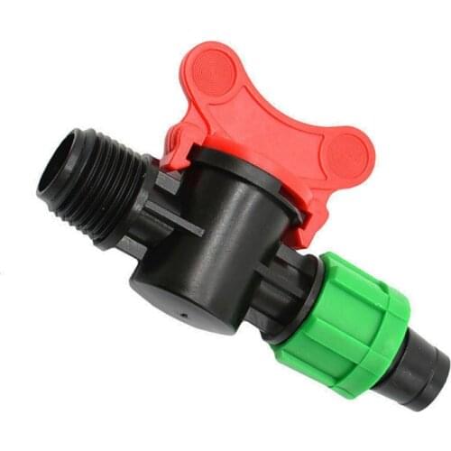Greenhouse irrigation Drip tape tap male 1/2 to the 5/8" irrigation valve 16mm Mini Valve waterstop connectors barb tap 1pcs
