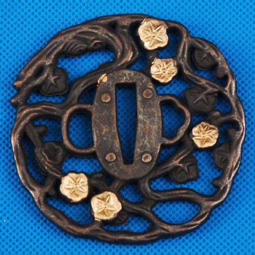 Delicate Metal Craft Alloy Tsuba Hand Guard for Japanese Sword Samurai Katana or Wakizashi Nice Pattern Fitting HJ206
