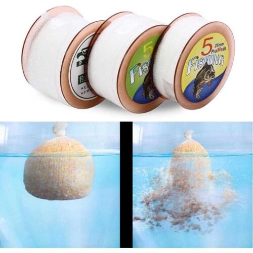 5M 25/37mm PVA Water Soluble Fishing Bait Mesh Bag Quick Water Water Dissolving Feeder PVA Refill Bait Bags