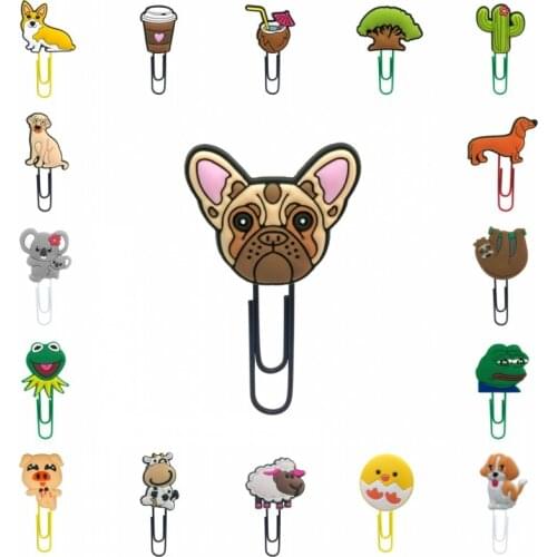 1pcs Animal Dog Koala PVC Bookmarks Cactus Tree Page Holder Paper Clip School&Office Supplies Student Stationery Kids Xmas Gift