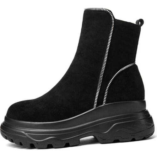 Women shoes 2021 Martin Boots Women platform shoes fashion ankle boots for women black big size 32-43