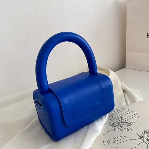 Mini Tote Bag Women PU Leather Top Handle Crossbody Bags With Short Handle Ladies Summer Trends Purses and Handbags Blue Green