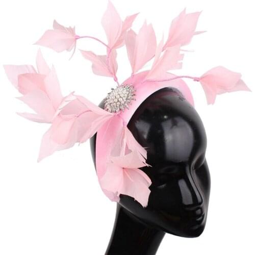 Fancy Flower Feather Headband Fascinator Women Hat Headwear Fashion Net Headdress For Elegant Ladies Chic Headdress Occasion
