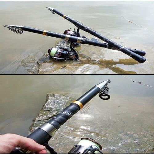 2.1M-4.5M Carbon Fiber Fishing Rod Telescopic Rotating Rock Ultra-Short Sea Rod Ceramic Inner Wall Stainless Steel Guide Ring