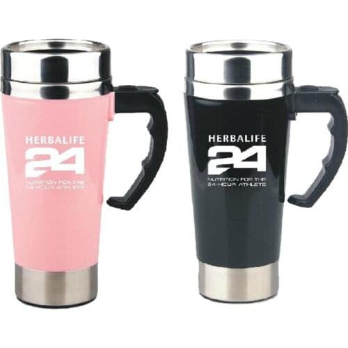 2pcs Black+Pink Color Herbalife Nutrition Shake Bottle 500ml Stainless Self Stirring Mug Auto Mixing Health Meal/Tea Coffee Cup