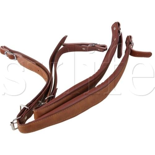 2Pcs Artificial Leather Adjustable Harness Strap Brown for Accordion