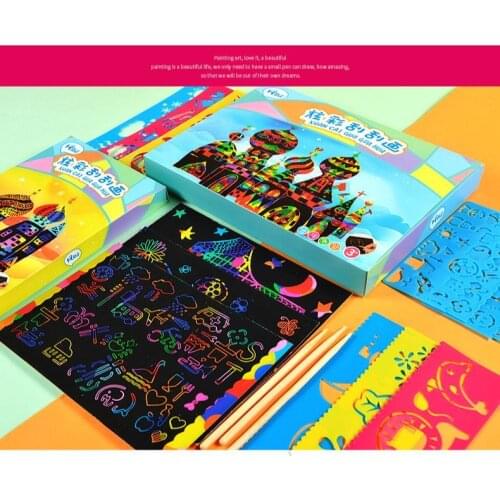 21x29.7 CM A4 50 Page DIY Scraping Painting Drawing Toys Children Paint Learning Notebooks Coloring Scraping Notebooks Kids Toys