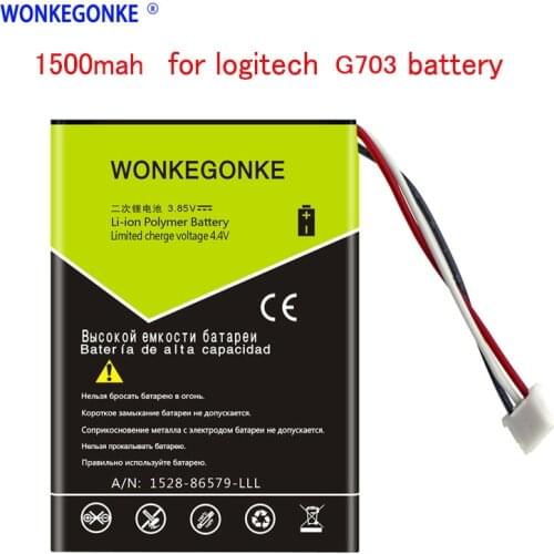 WONKEGONKE 1500mah for Logitech G703 battery