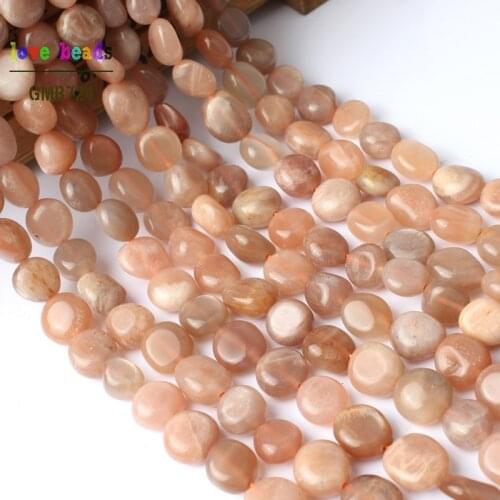 8-10mm irregular natural genuine sunstone beads for jewelry making 15inches natural stone beads diy bracelet