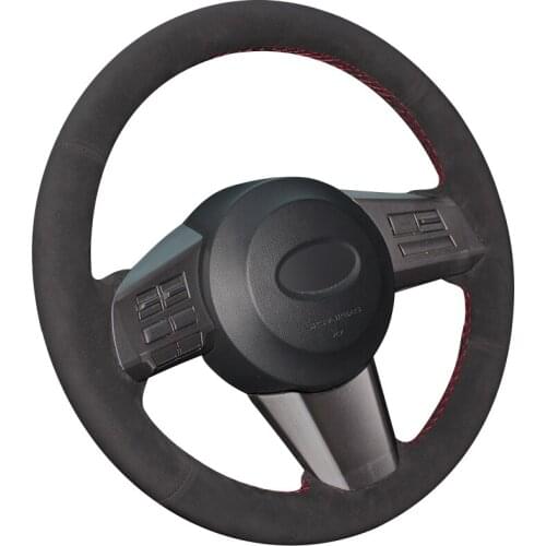 Black Suede Car Steering Wheel Cover for Subaru Outback 2012