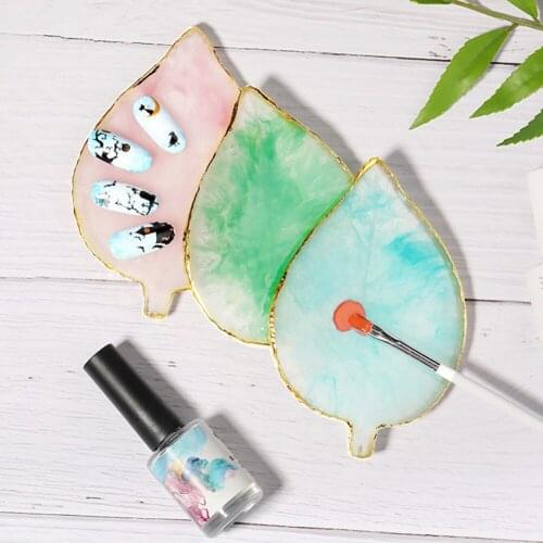 Leaf Shape Display Board Resin Storage Painted Palette Tray Nail Display Tray Necklace Ring Earrings Tray Creative Decoration