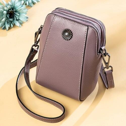 Designer Small Shoulder Bag Women Genuine Leather Phone Pocket Purse Bag Ladies Mini Crossbody Messenger Bags Female Wallet