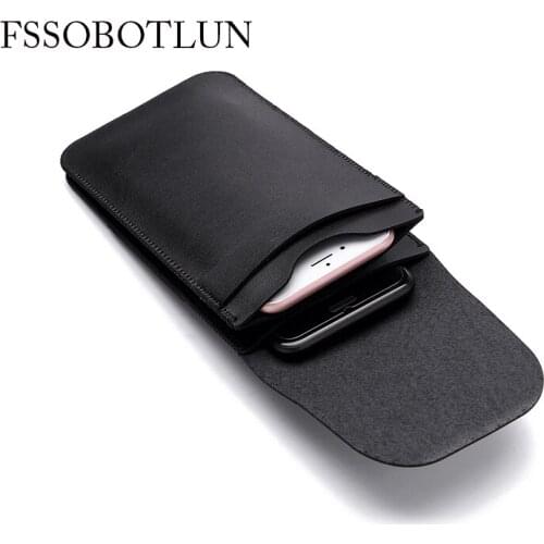 FSSOBOTLUN,Universal 6.0 inch Double Pocket Waist Belt Microfiber Leather Case For ZTE Blade X Max/Max Duo LTE /Alcatel A3 XL