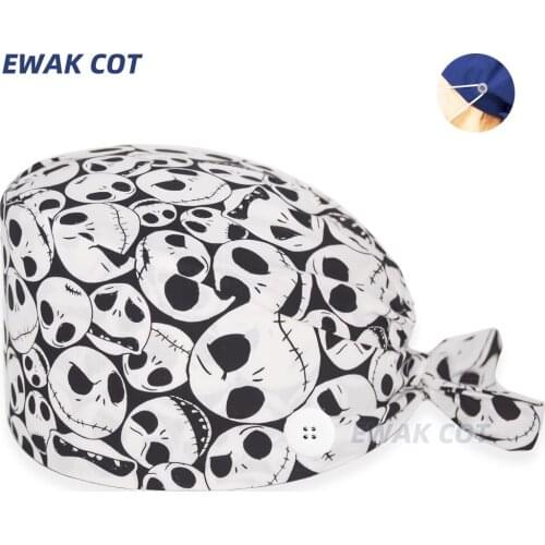 Surgical Cap of Doctors Nurse 100% Cotton Women and Men Dust Proof Veterinarian Chef Working Hat Halloween Dress Up Beanie