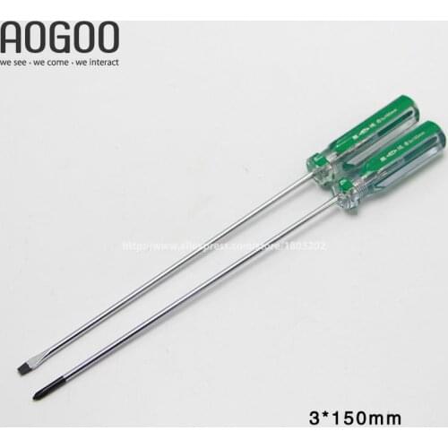 3*150mm 2Pcs/Lot Long and Hardness Screwdriver Tools Cross & Slotted Professional Industrial Tools