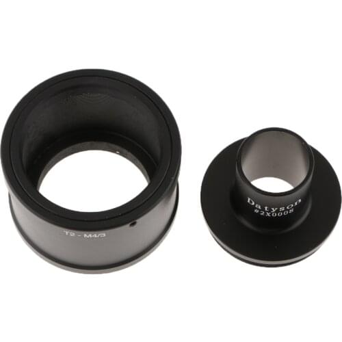 T T2 Ring for Olympus Panasonic Micro 4/3 Camera Lens + 23.2mm Microscope Mount Tube - Black