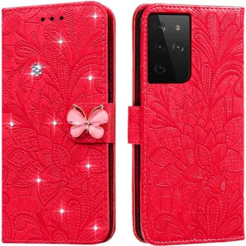 Leather Flip Cover for Samsung Galaxy S21 Ultra Case Card Wallet Funda For Samsung Galaxy S21 Plus S21 + DIY Bling Case Shell