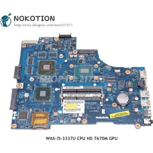NOKOTION Laptop Motherboard For Dell Inspiron 15R-5521 3521 Main Board CN-0TPX0T 0TPX0T VAW00 LA-9104P I5-3337U CPU HD7670M