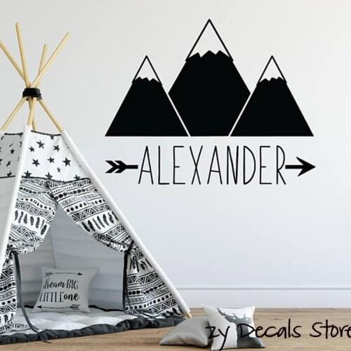Wall Decals For Kids Personalized Wall Decal For Kids Mountain Wall Sticker Boys Room Custom Name Wall Decor L536