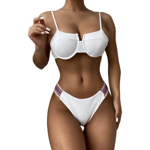 New Pure White Bikini Womens Swimsuit Swim Suit Beach Bikini Push Up Swimwear