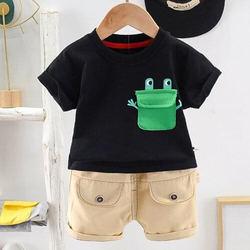 Baby Boys Girls Cartoon Crab Clothes Outfit Suit Cute Children Summer 1 2 3 Years Kids Boys Clothes Sets T-shirt+shorts