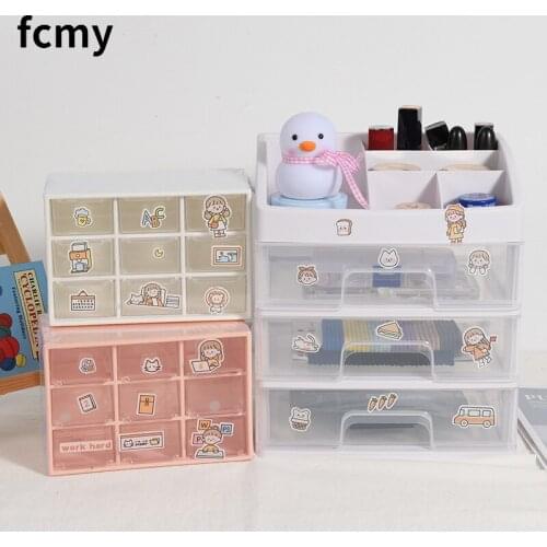 6/9 Grids Organizer Jewelry Box Make Up Organizer Storage Container Desk Organizer Stationery Plastic Transparent Box Pen Holder