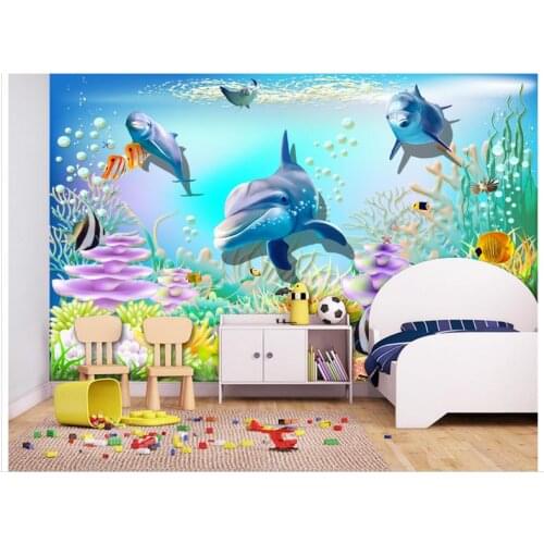 Custom 3d wallpaper 3d wall murals wallpaper for walls 3 d Hd fashion ocean children room background wall paintings decoration