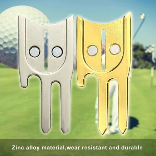 6-in-1 Practical Putting Golfer Training Accessory Divot Tool Zinc Alloy Golf Divot Tool Ergonomic Design for Gathering