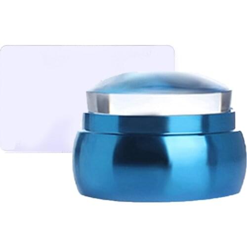 Brand New 3.5CM Transparent Silicone Heads Nail Stamper with Scraper Metal Plastic Handle Nail Stamping Seal