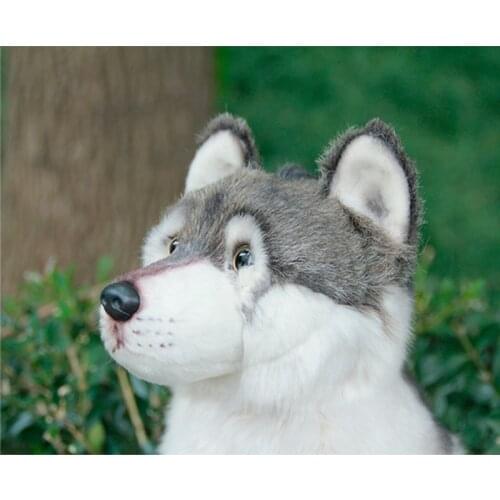 Dropshipping Cuddly Wolf Plush Toy Lifelike Soft Stuffed Animal Adorable Plushy Kids Doll Fluffy Birthday Gifts for Children Boy