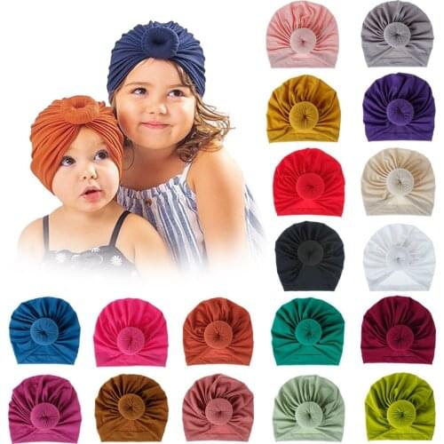 2020 New Hot Baby Turban Toddler Kids Boy Girl India Hat Lovely 18cm Soft Hat Spring Summer Autumn Summer Hat
