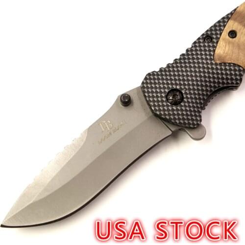 Folding Knives Inkosi 5CR15MOV Blade Wood Handle Hunting Tactical Pocket Knife Survival Knife EDC Tools with Waist Clip