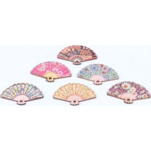 Random Mixed Sunflower Painted Wooden Buttons Decorative Buttons For Sewing Scrapbooking Crafts 10pcs 48x25mm