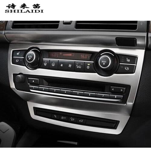 Car Styling Center Console Air Conditioning Volume CD Frame Trim For BMW X5 E70 X6 E71 Stainless Steel Cover Sticker Accessories