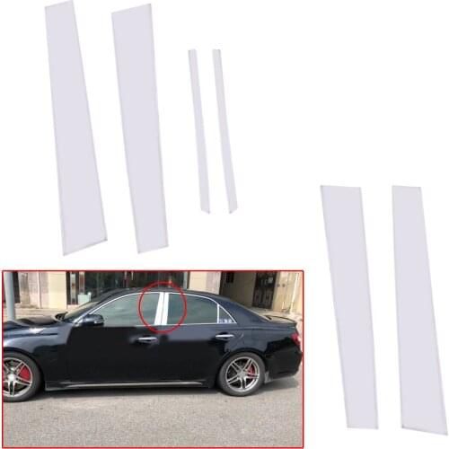 6Pcs/Set Car Door Window Pillar Post Cover Trim Stainless Steel Protector Fit For Toyota Camry Sedan 2007 2008 2009 2010 2011