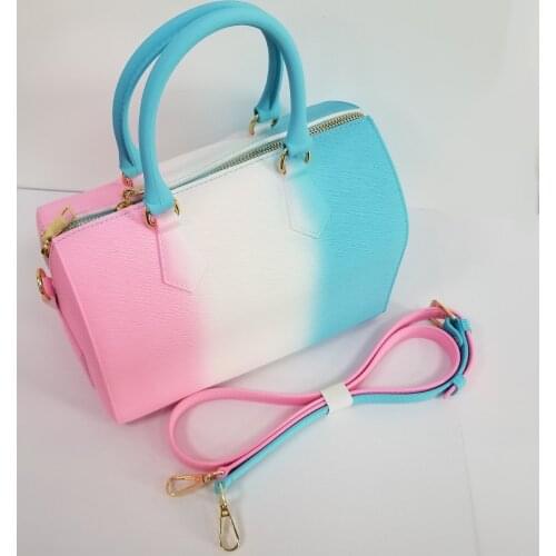 Womens bag 2021 new PVC leather toothpick pattern pillow bag ladies handbag color portable shoulder bag jelly bag