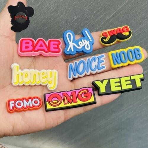 1 PCS PVC Colorful Cartoon Letters Fridge Magnetic Sticker Hey Swag Honey OMG Refrigerator Magnets Note Sticker Office Supplies