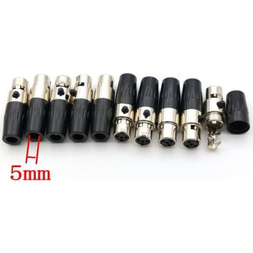 10pcs Mini 4 PIN MINI XLR IN-LINE Female Jack adapter connectors New