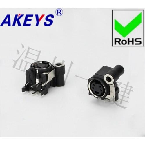 10PCS MDC-4-13d round large keyboard plug DIN socket S terminal 4 pin 4 core socket head